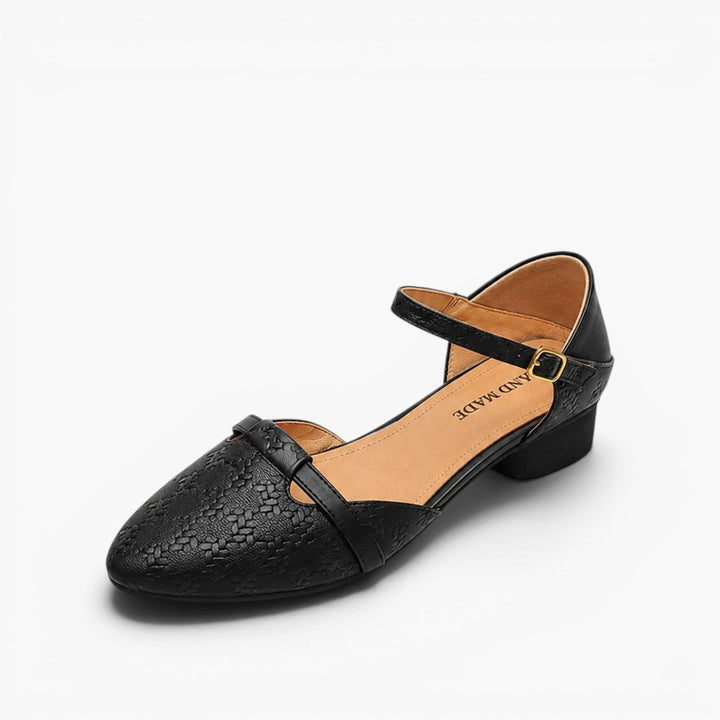 Elara | Women's Woven Leather Mary-Janes