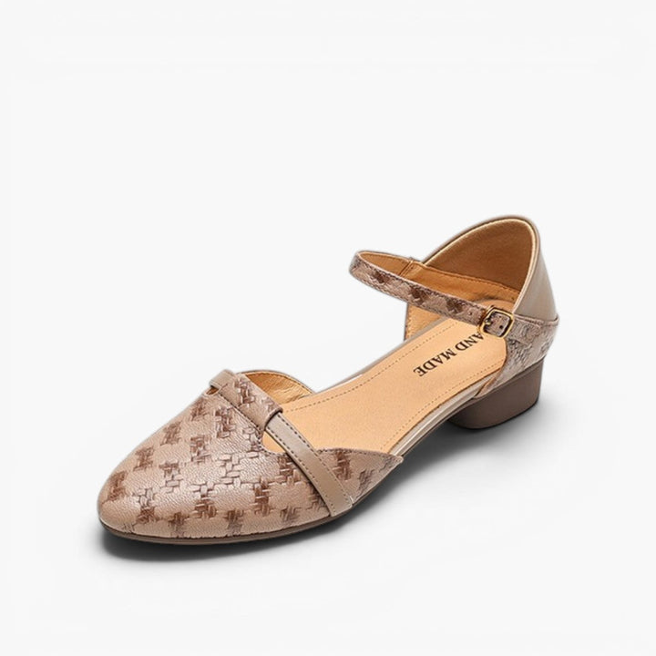 Elara | Women's Woven Leather Mary-Janes