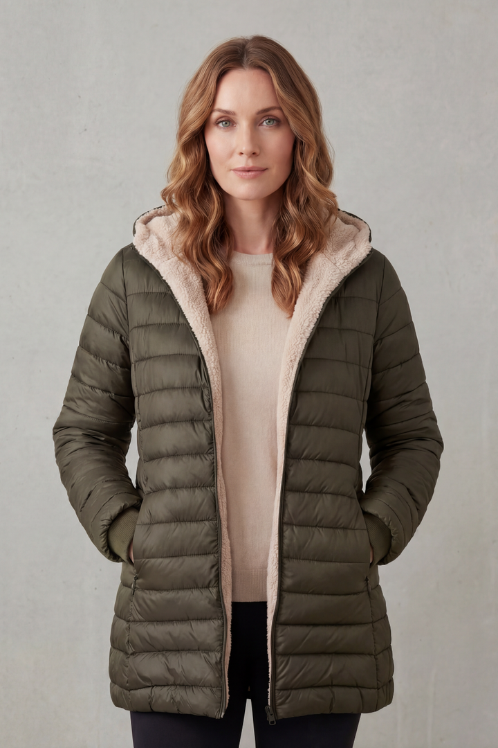 Ellavue | Women's Sherpa Lined Comfort Hooded Puffer Jacket