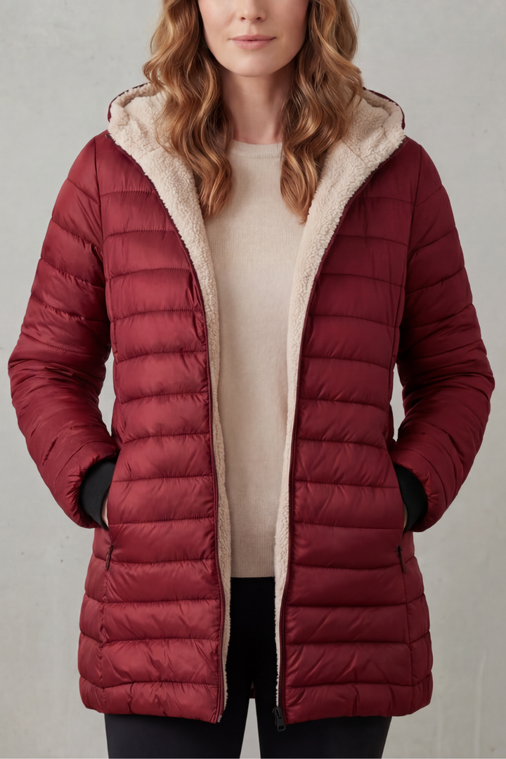 Ellavue | Women's Sherpa Lined Comfort Hooded Puffer Jacket