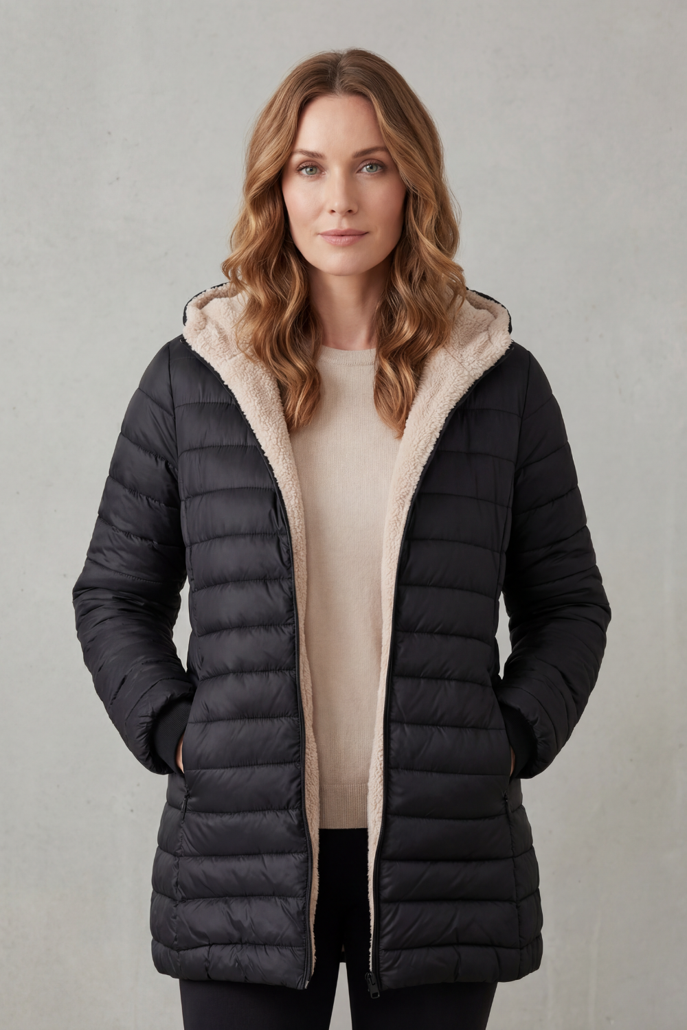 Ellavue | Women's Sherpa Lined Comfort Hooded Puffer Jacket