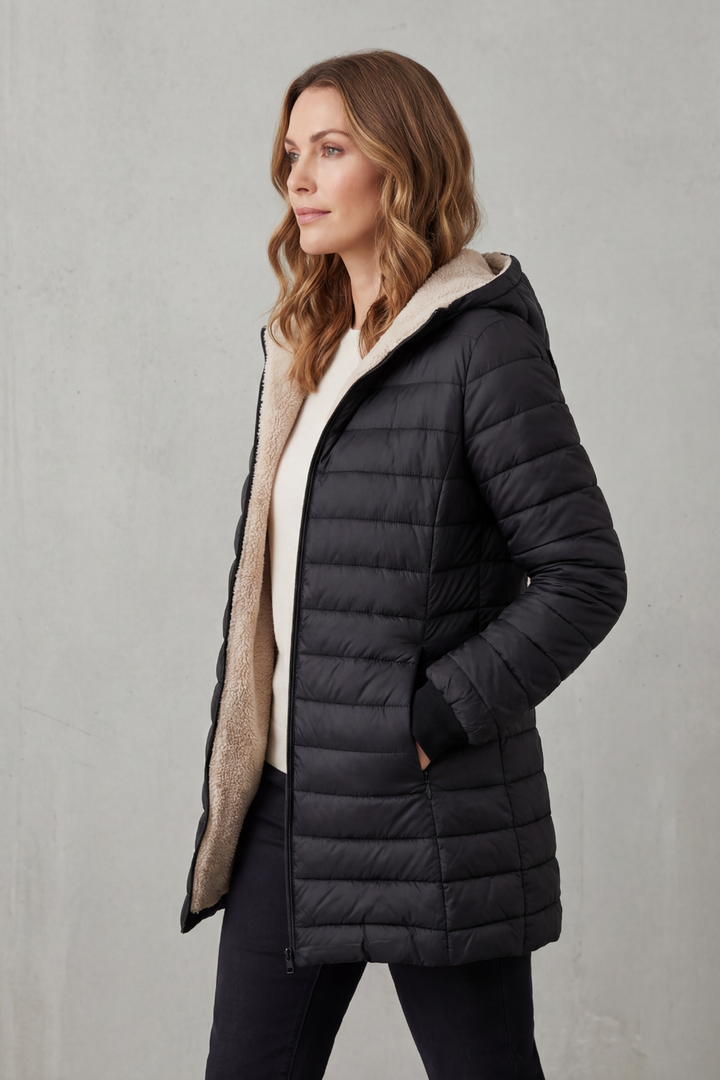 Ellavue | Women's Sherpa Lined Comfort Hooded Puffer Jacket