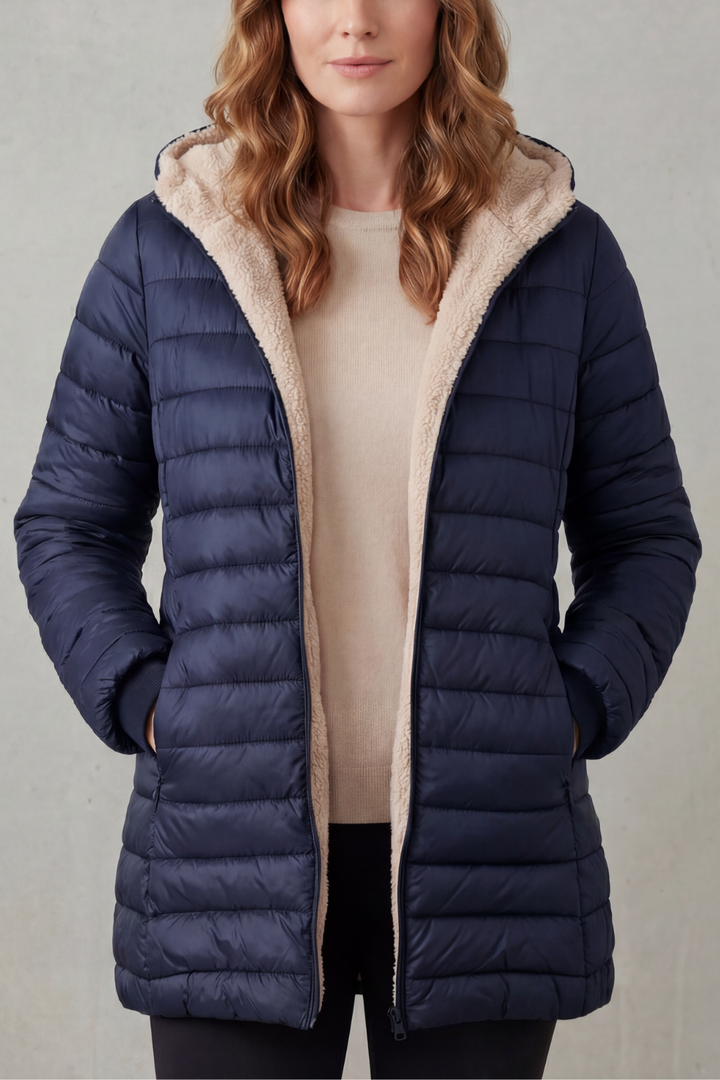 Ellavue | Women's Sherpa Lined Comfort Hooded Puffer Jacket