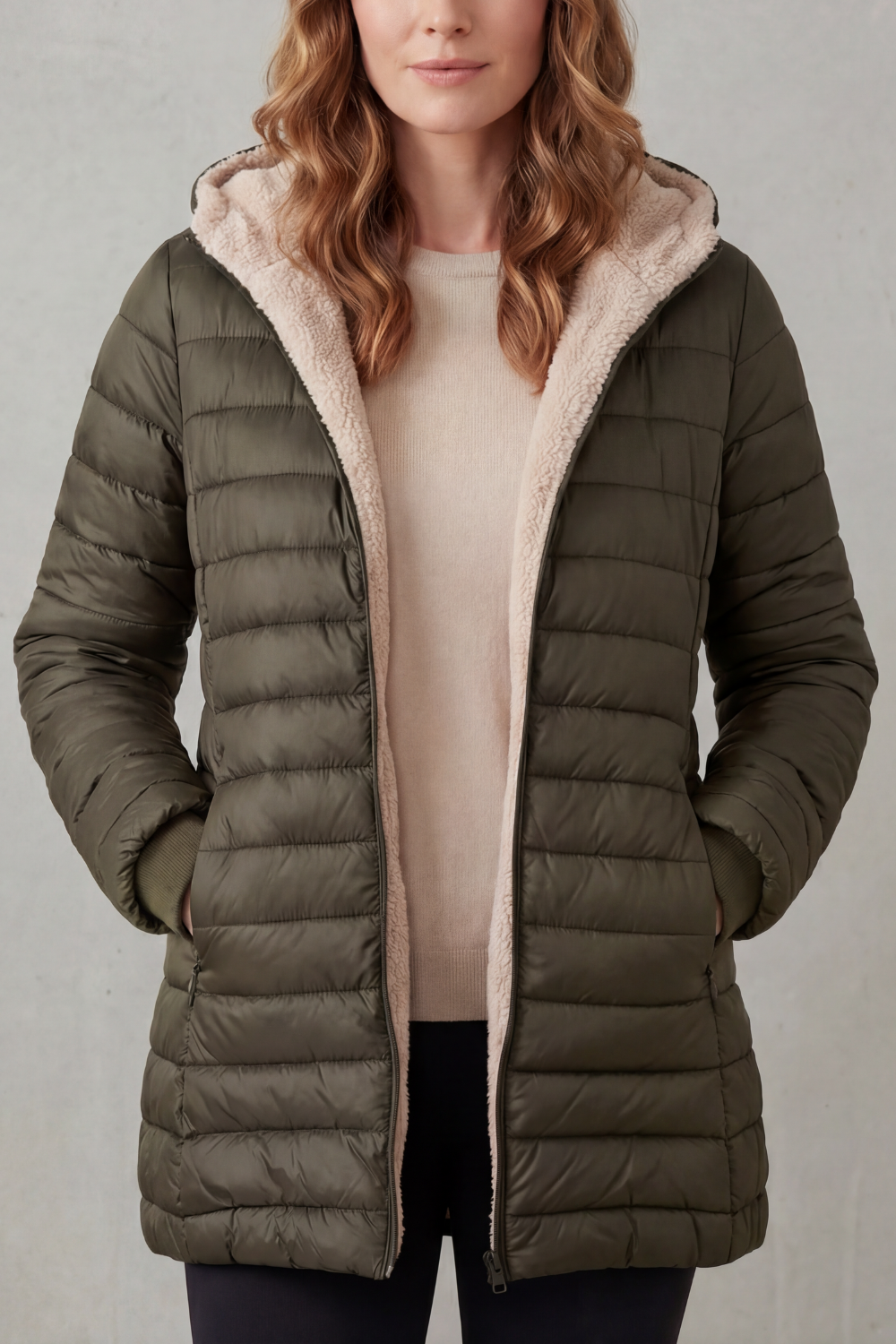 Ellavue | Women's Sherpa Lined Comfort Hooded Puffer Jacket