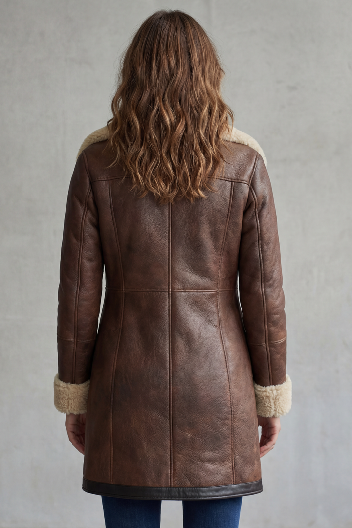 Everlyn | Women's Shearling-lined Elegance Leather Coat