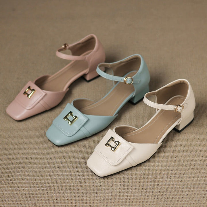 Elvane | Women's Buckle Leather Mary-Janes