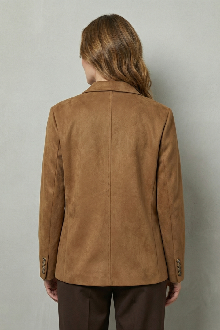 Giulietta | Women's Structured Shoulders Suede Blazer