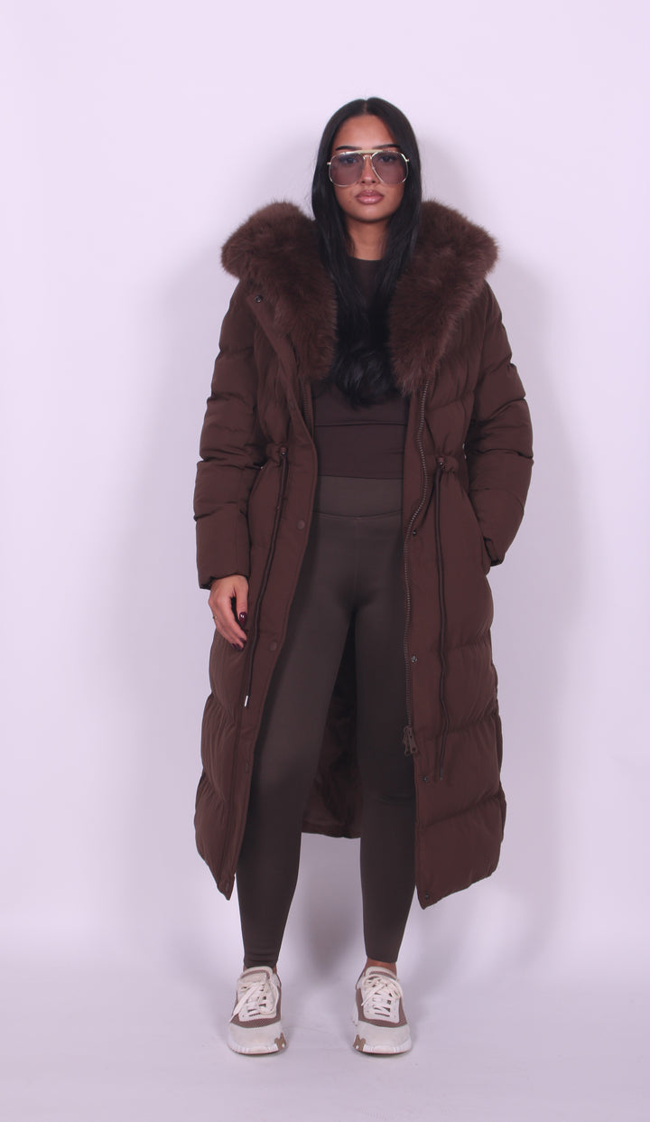Samara – Fur Hooded Longline Coat