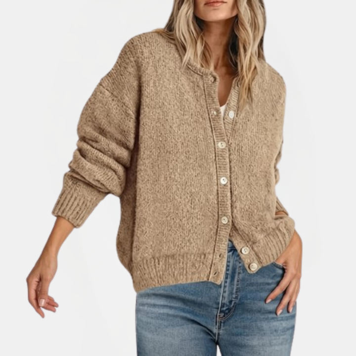 Indy – Relaxed Textured Button Cardigan
