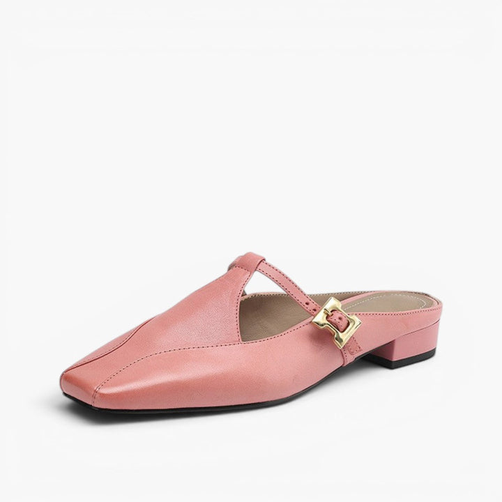 Nyra | Women's T-Strap Leather Mules