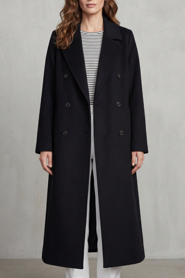 Maelisette | Women's Double-breasted Design Wool Blend Coat