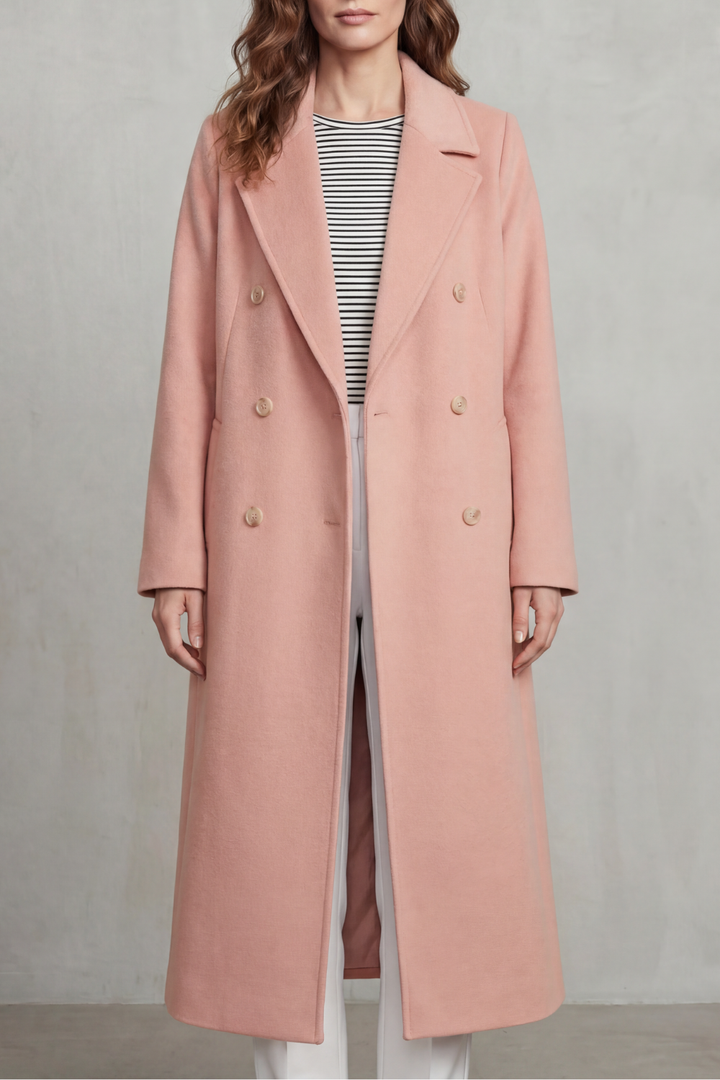 Maelisette | Women's Double-breasted Design Wool Blend Coat