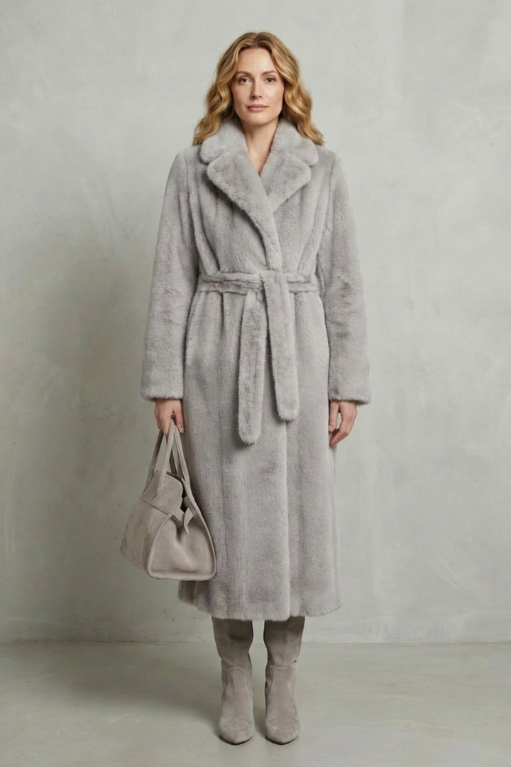 Marivonne | Women's Oversized Silhouette Faux Fur Long Coat