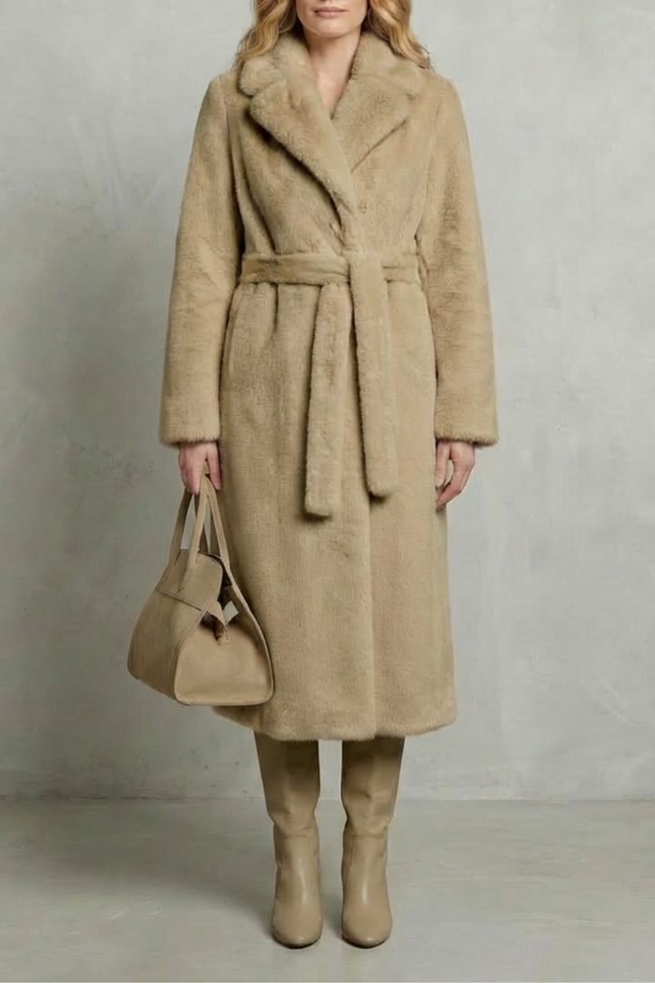 Marivonne | Women's Oversized Silhouette Faux Fur Long Coat