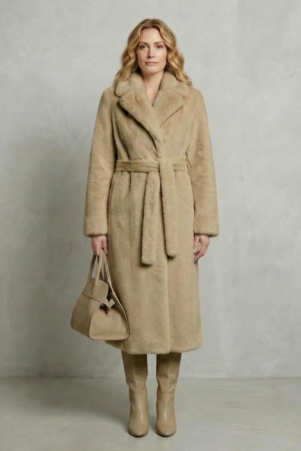 Marivonne | Women's Oversized Silhouette Faux Fur Long Coat