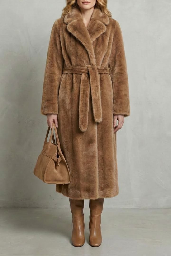 Marivonne | Women's Oversized Silhouette Faux Fur Long Coat