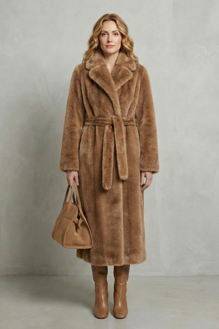 Marivonne | Women's Oversized Silhouette Faux Fur Long Coat