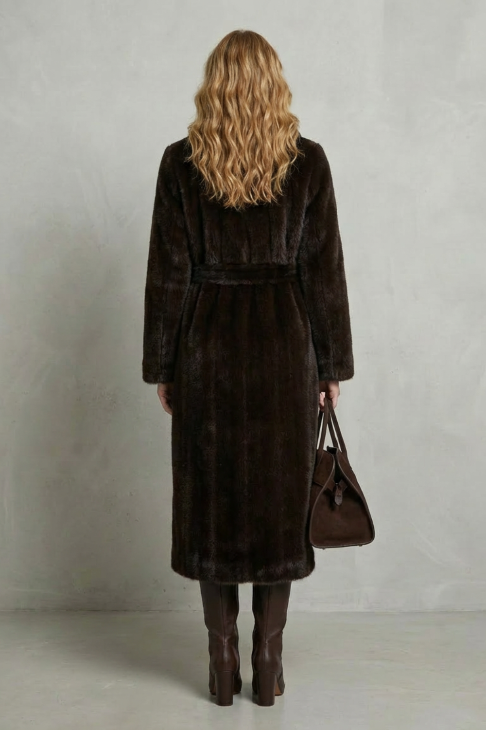 Marivonne | Women's Oversized Silhouette Faux Fur Long Coat