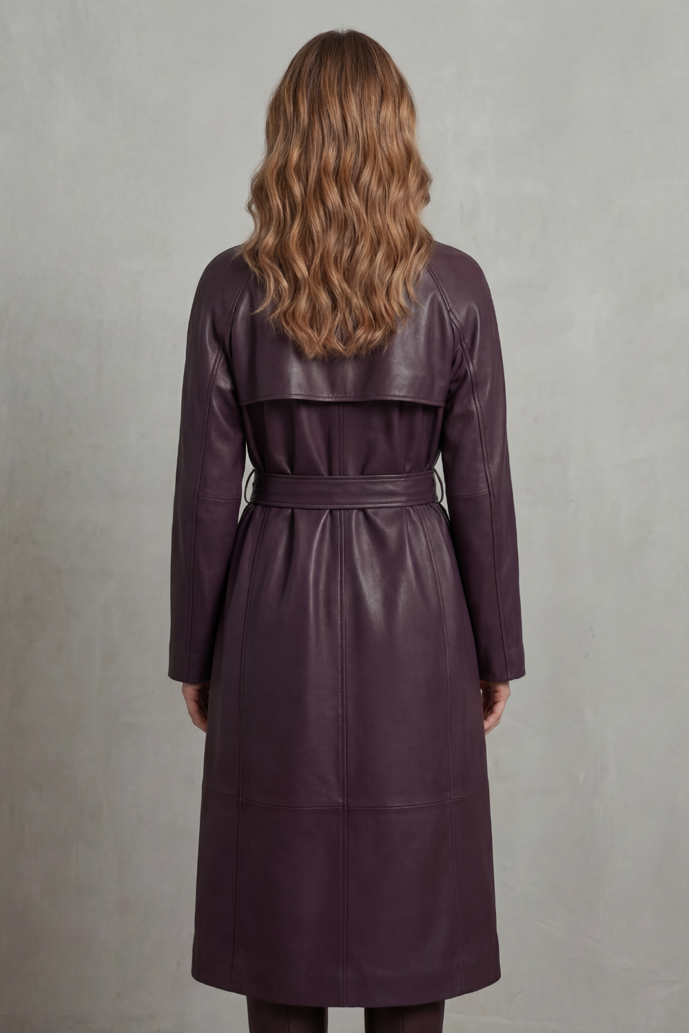 Marzienne | Women's Waist-cinching Silhouette Faux Leather Trench Coat