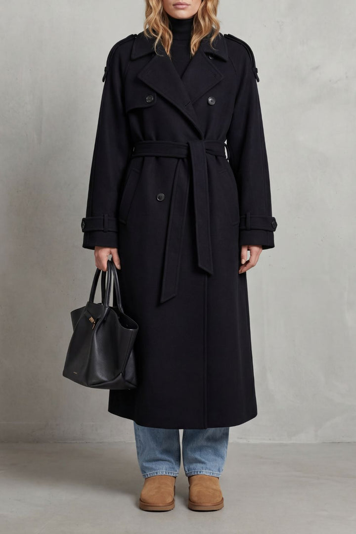Noirvaine | Women's Oversized Silhouette Wool Trench Coat