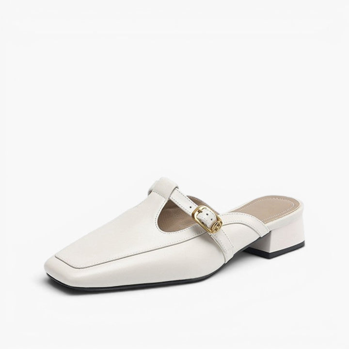 Nyra | Women's T-Strap Leather Mules