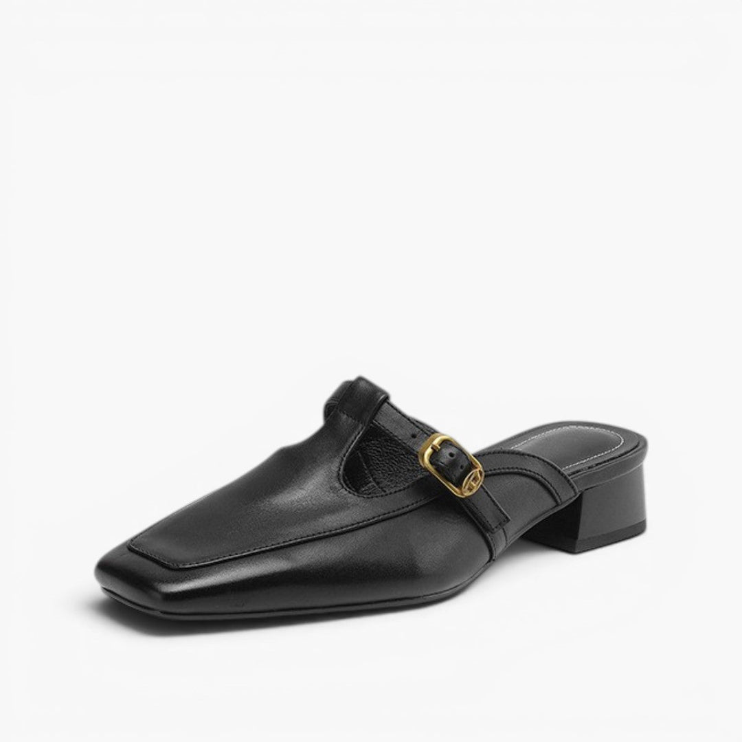 Nyra | Women's T-Strap Leather Mules
