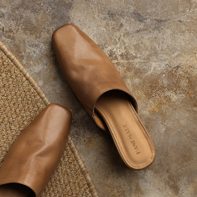 Elise | Women's Square-Toe Leather Mules