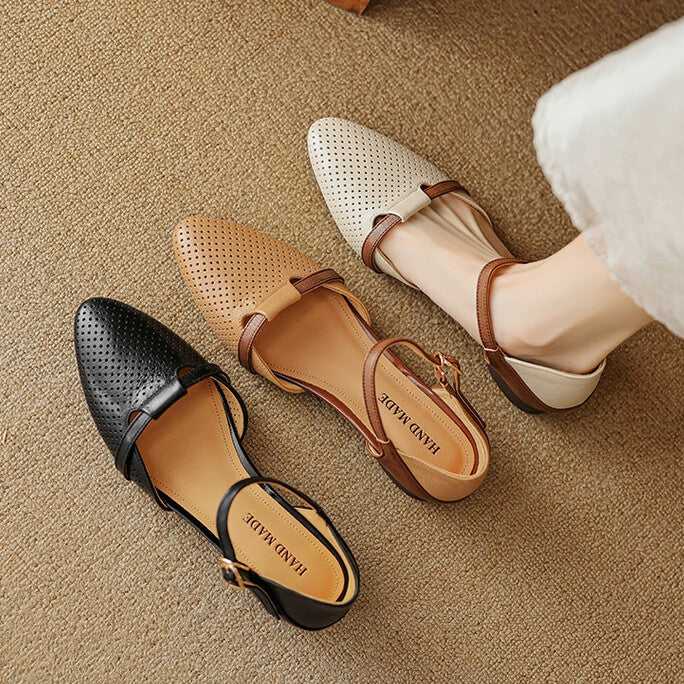 Calenne | Women's Leather Slingbacks