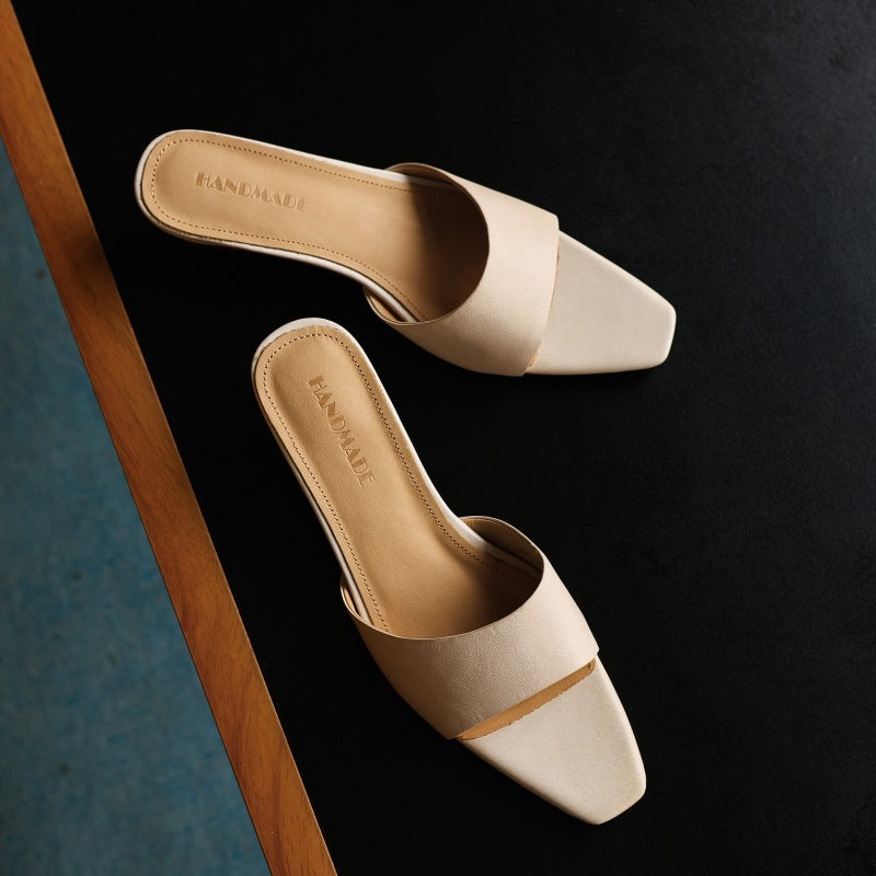 Noa | Women's Square-Toe Leather Mules