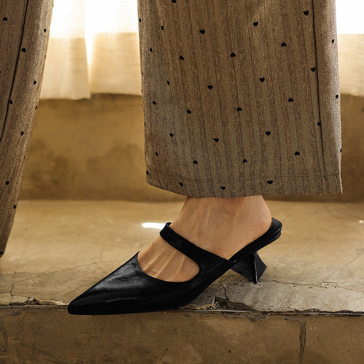 Elvaré | Women's Strap Leather Mules