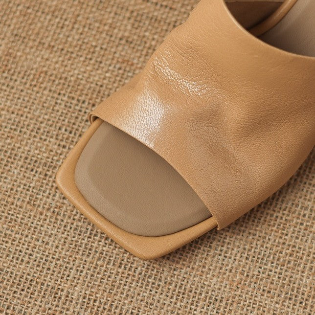 Caia | Women's Square-Toe Leather Mules