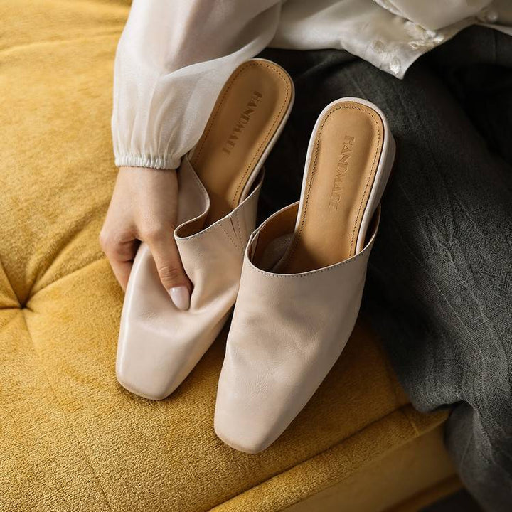 Elise | Women's Square-Toe Leather Mules