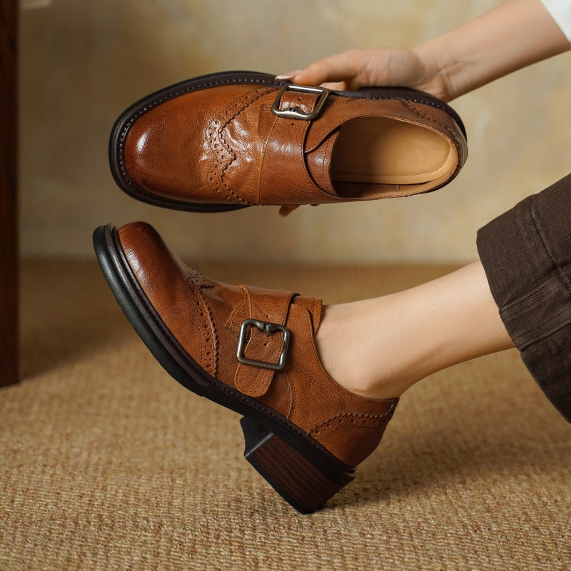 Tessa | Women's Monk-Strap Leather Brogues