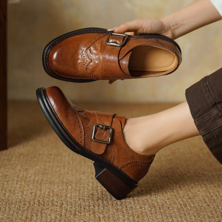 Tessa | Women's Monk-Strap Leather Brogues