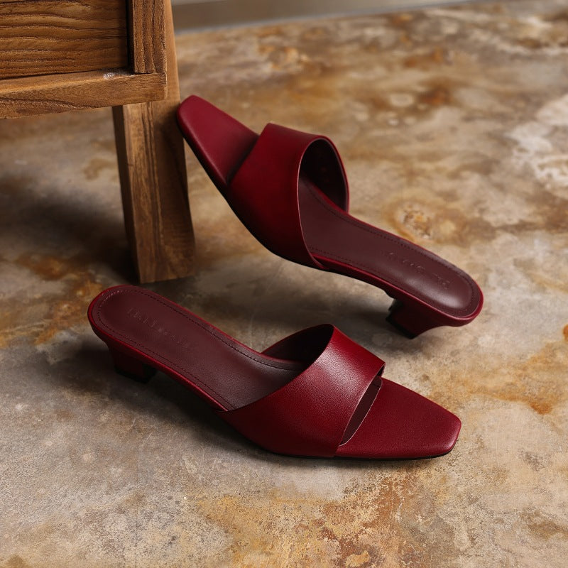 Noa | Women's Square-Toe Leather Mules
