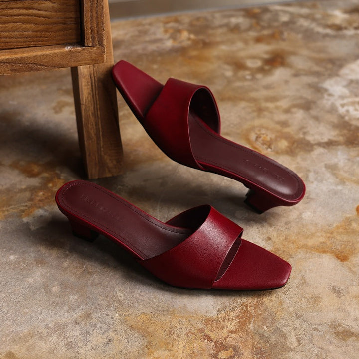 Noa | Women's Square-Toe Leather Mules