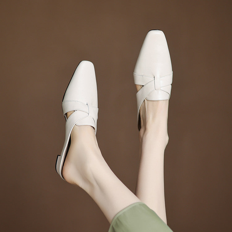 Virelle | Women's Cross Leather Mules