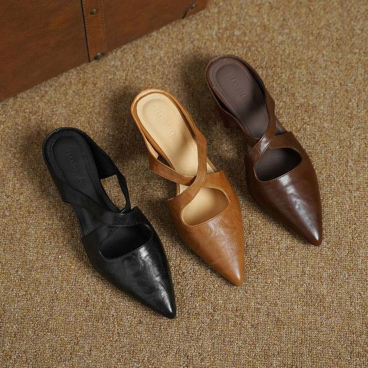Elira | Women's Cross-Strap Leather Mules