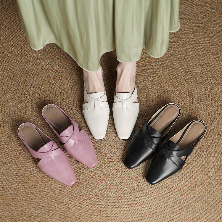 Virelle | Women's Cross Leather Mules