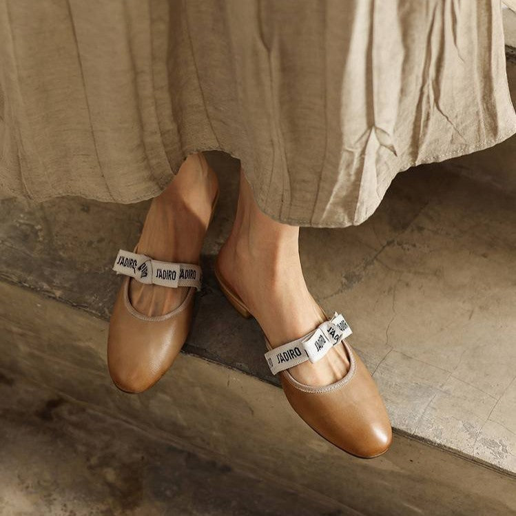 Maelle | Women's Bow Leather Mules