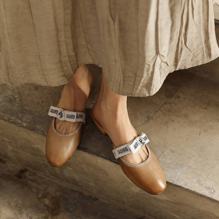 Maelle | Women's Bow Leather Mules
