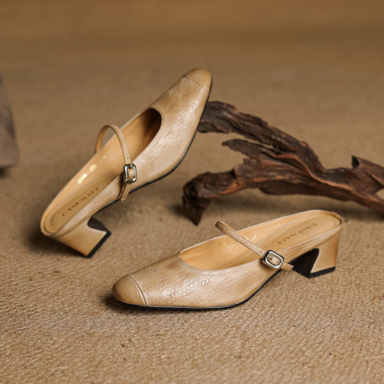 Rielle | Women's Strap Leather Mules