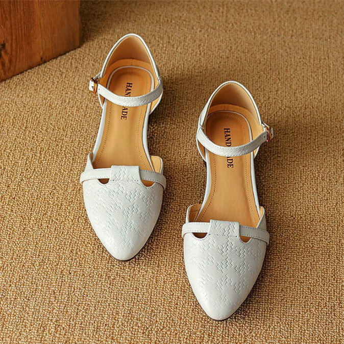 Elara | Women's Woven Leather Mary-Janes