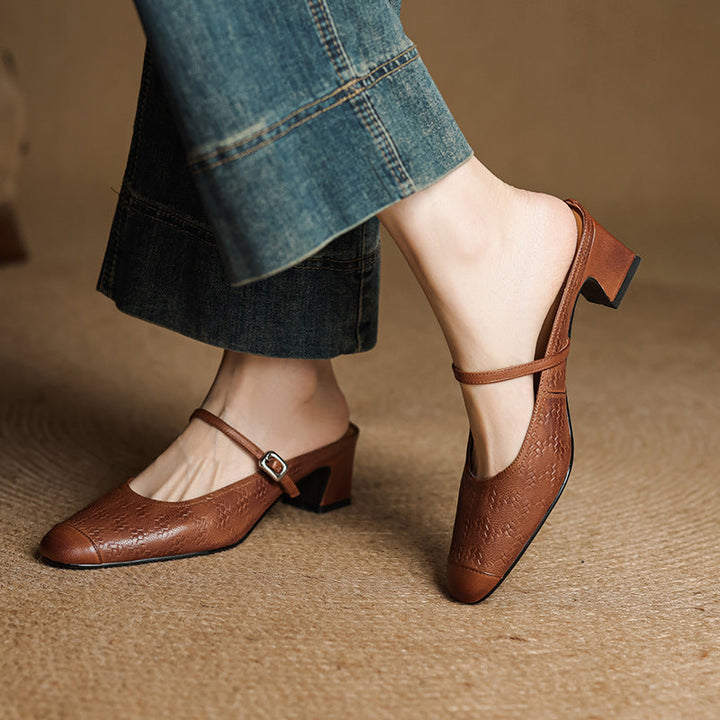 Rielle | Women's Strap Leather Mules