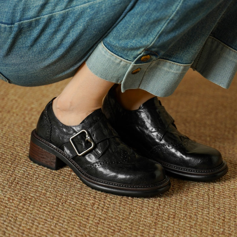 Tessa | Women's Monk-Strap Leather Brogues