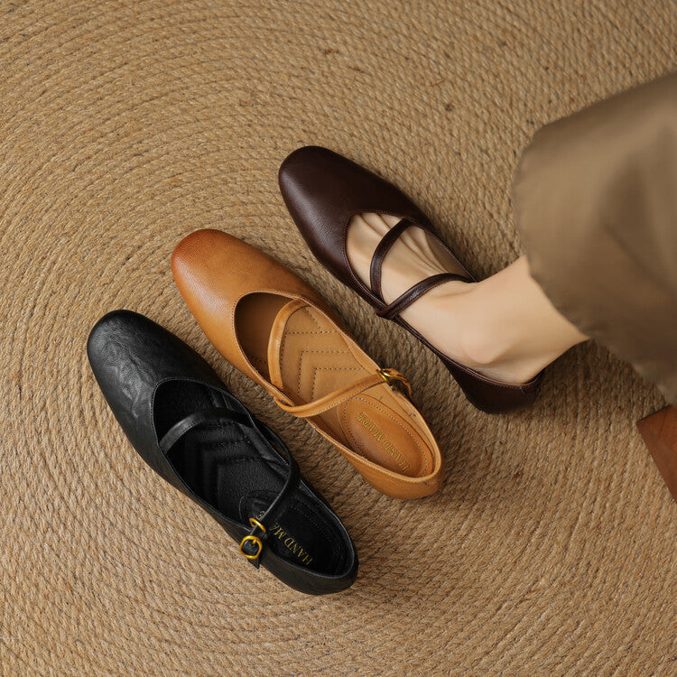 Aurelle | Women's Strap Leather Mary-Jane