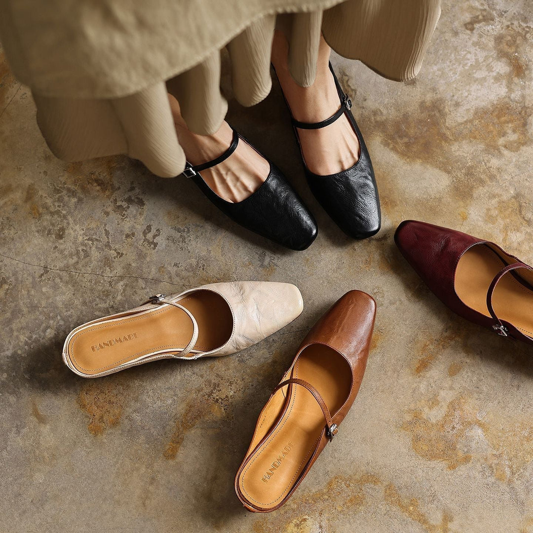 Sera | Women's Square-Toe Leather Mules