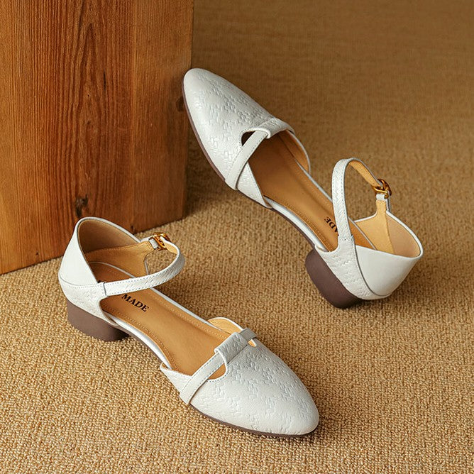 Elara | Women's Woven Leather Mary-Janes