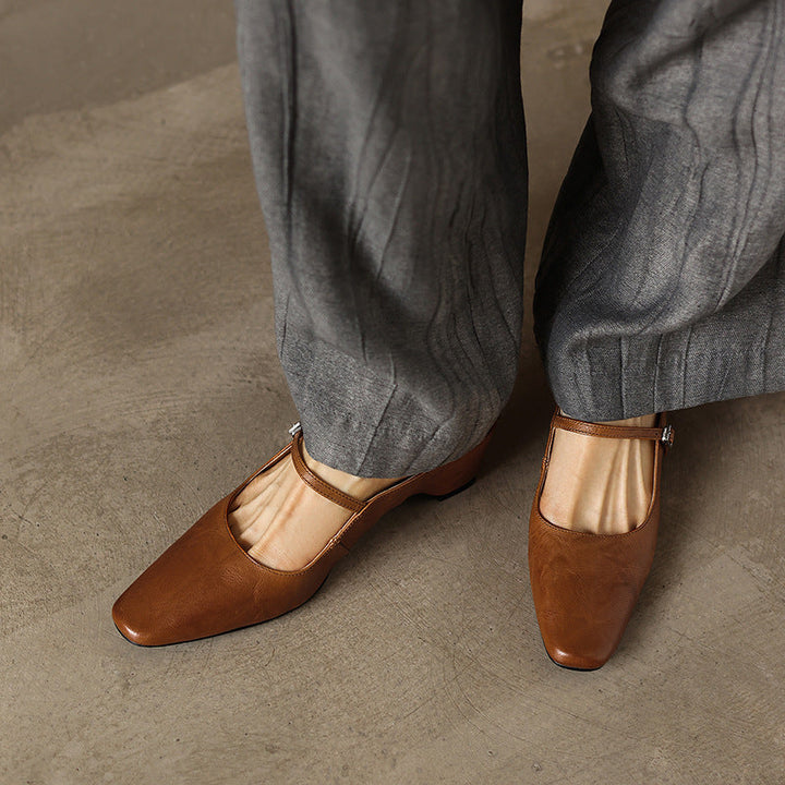 Sera | Women's Square-Toe Leather Mules