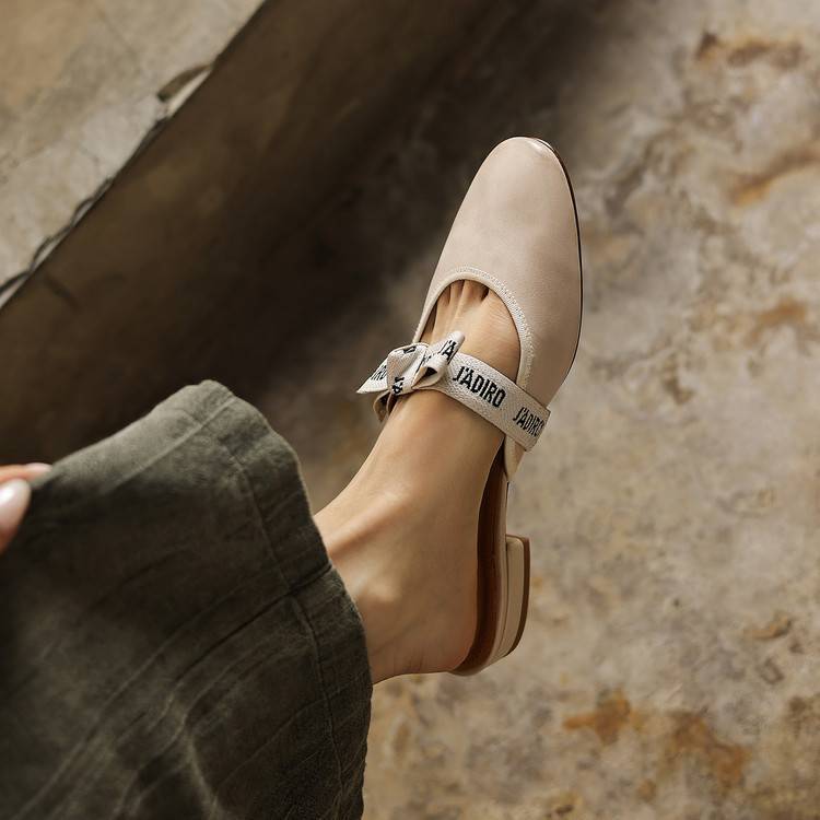 Maelle | Women's Bow Leather Mules